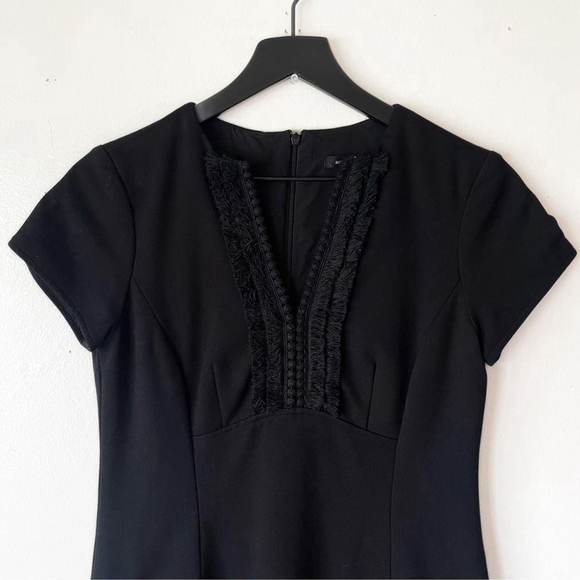 Nanette Lepore Black Fringe Trim Holiday Party Dress Size 4 - Picture 3 of 8